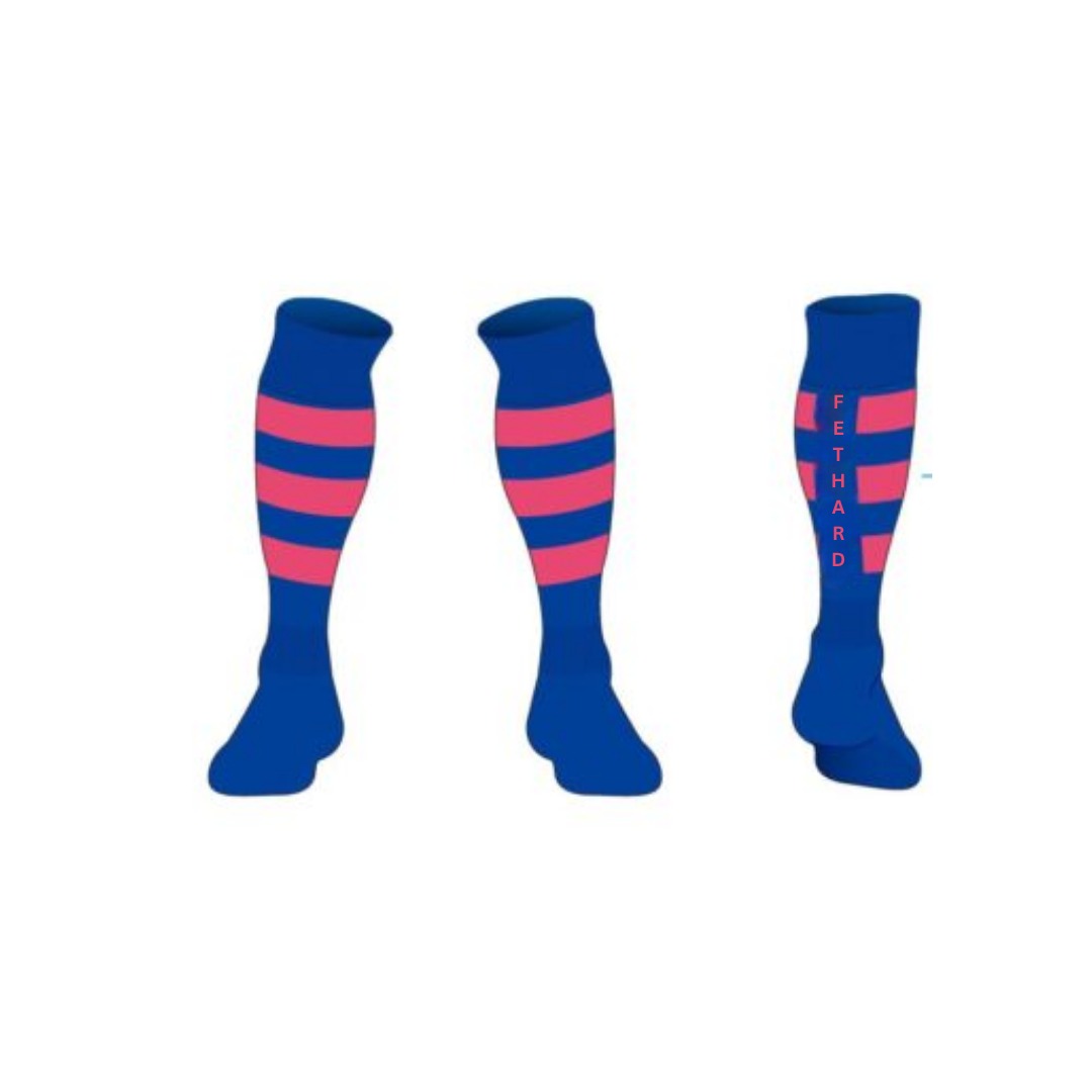 Fethard RFC Blue & Pink Playing Socks